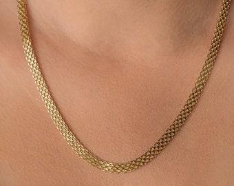 Bismark Chain Gold Necklace,14K Real Gold Chain, Handmade Chain,Dainty Gold Chain, Daily Use Gold Chain,Ladies Gold Chain,Gift Her,14K Gold