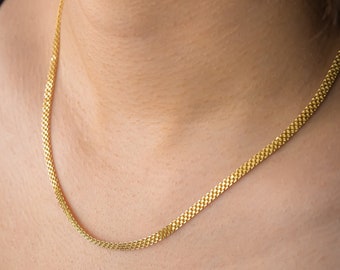 Bismark Chain Gold Necklace 14K Real Gold Chain, Handmade Chain,Dainty Gold Chain, Daily Use Gold Chain,Ladies Gold Chain,Gift Her,14K Chain