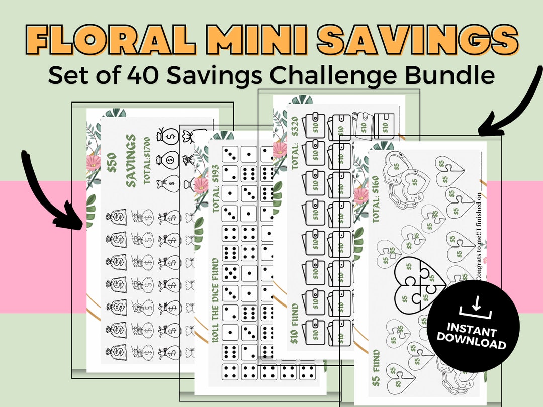 NEW Floral Savings Challenge for Women Laminated Savings - Etsy Australia