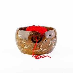 Handmade Rosewood Yarn Bowl: Knitting & Crochet Organizer