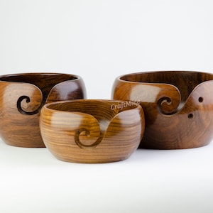 Handmade Rosewood  Yarn Bowl for Knitting & Crocheting Large Wooden Bowl Crochet Hook Accessories Yarn Storage Bowl Yarn Organizer Best Gift