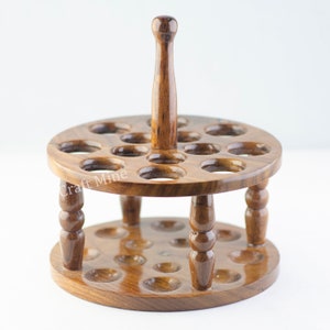 Rosewood Crochet Hooks Holder 13 Holes, Wooden Hook Stand Storage, Crochet Hooks Organizer Handmade By Craft Mine