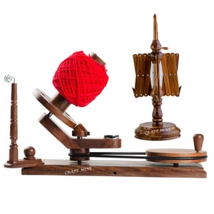 Premium Large Wooden Yarn Winder - Handcrafted Hand-Operated Swift Ball Winder for Knitting and Crochet