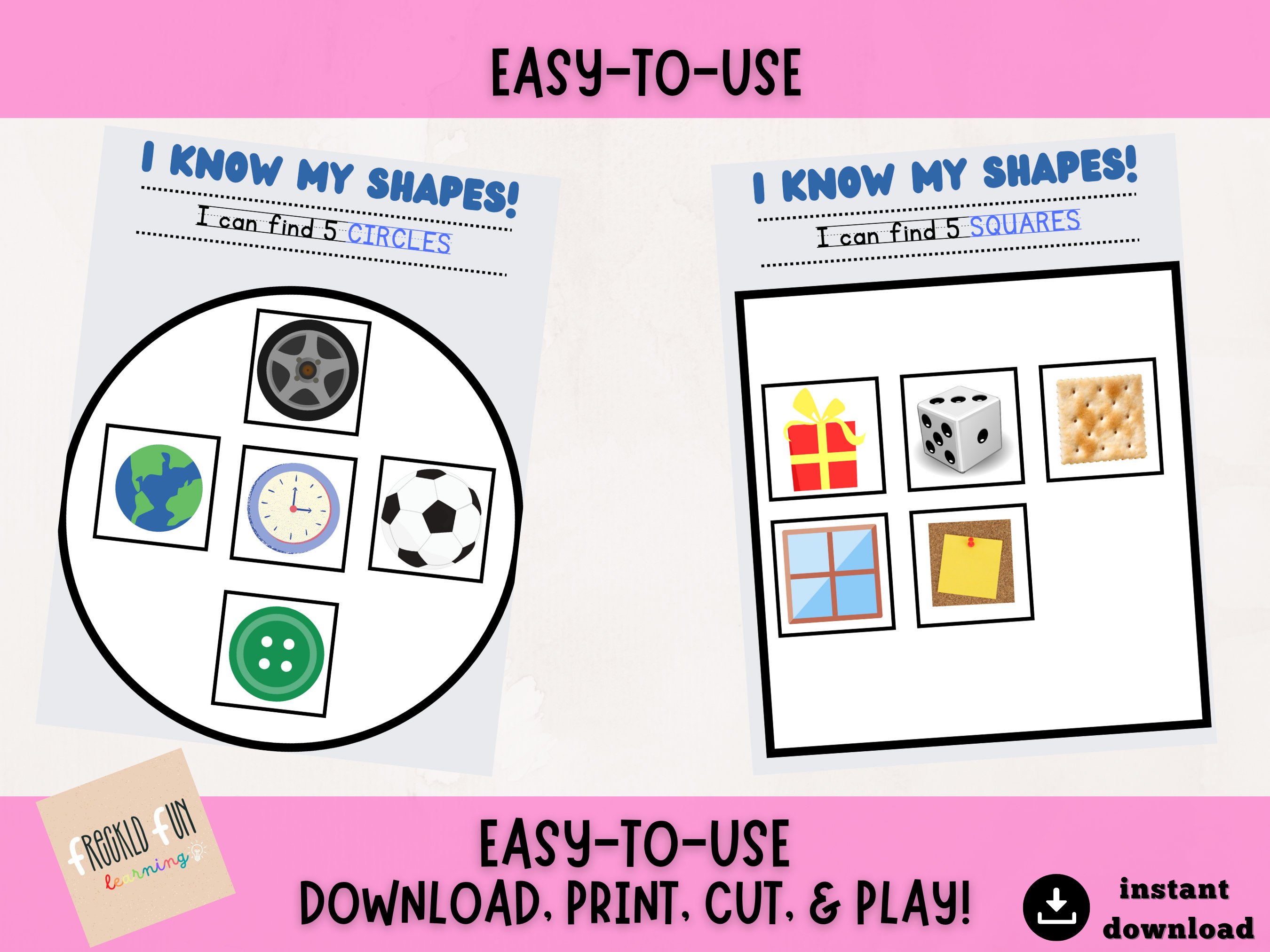 Shapes Matching Activity Shapes Printable Learning Shapes Toddler Shapes Matching Activity Shapes Printable Learning Shapes Toddler