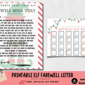 Elf Goodbye Letter Instant Download Elf Letter Printable - Etsy