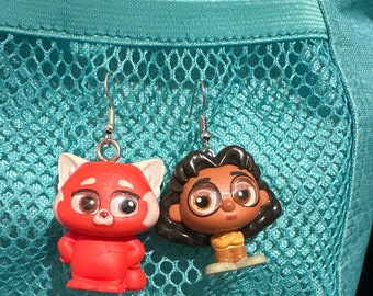 Turning Red- Priya and Red Panda Mei earrings