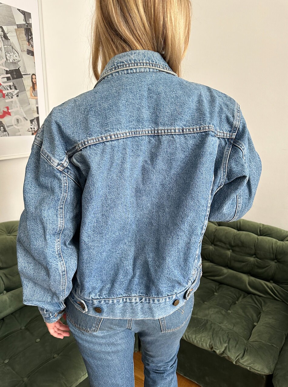 Vintage 80s 90s Denim Jacket With Patches / WAMPUM / Made in