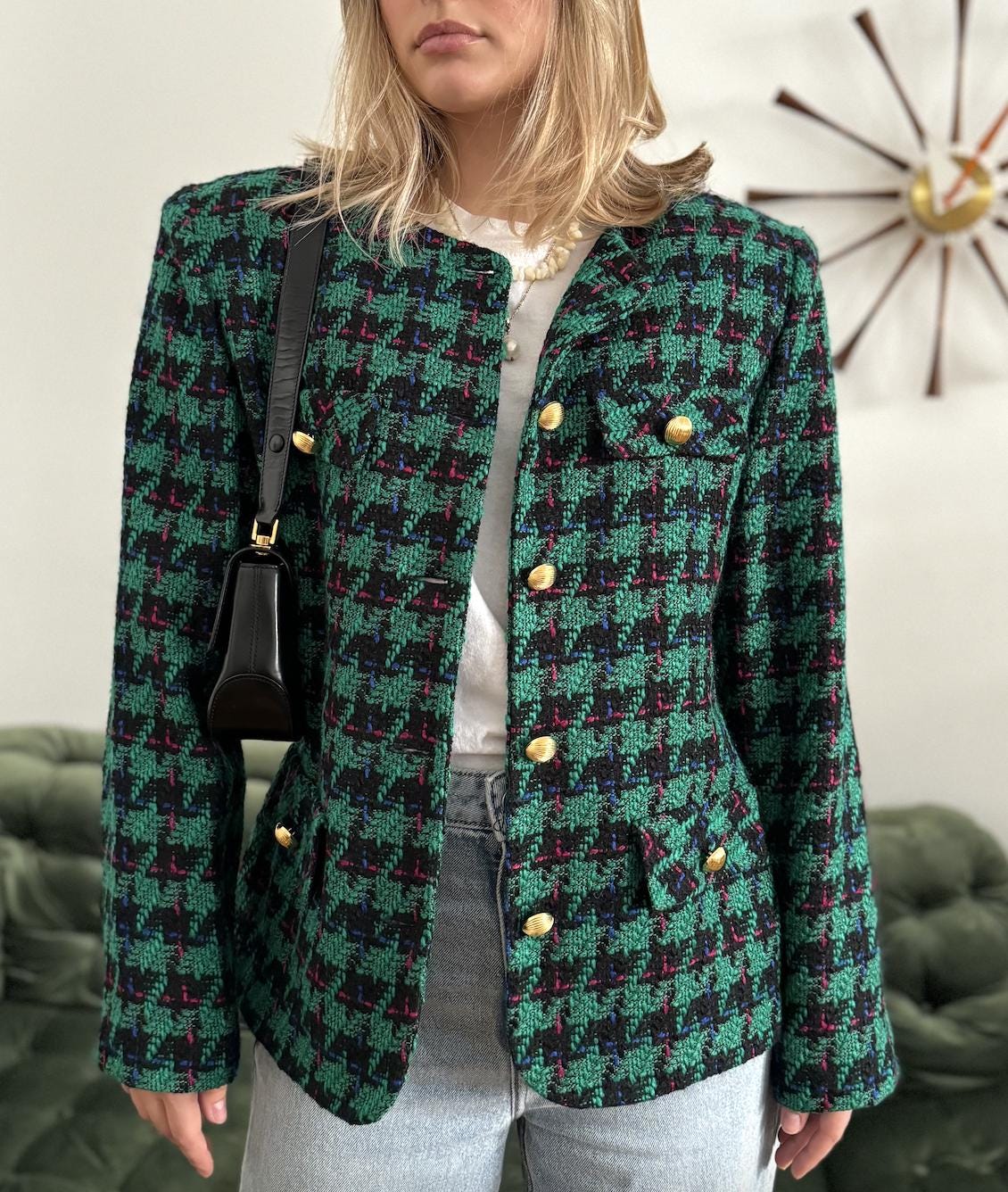 ジャケット・アウター block pattern tweed jacket Tweed jacket with zip - Women | MANGO OUTLET USA