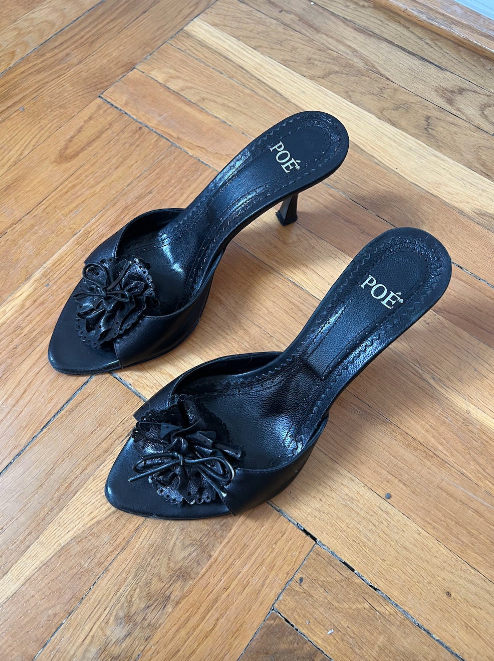 Vintage Y2K Dragonfly Velvet Heeled Slides Size 39