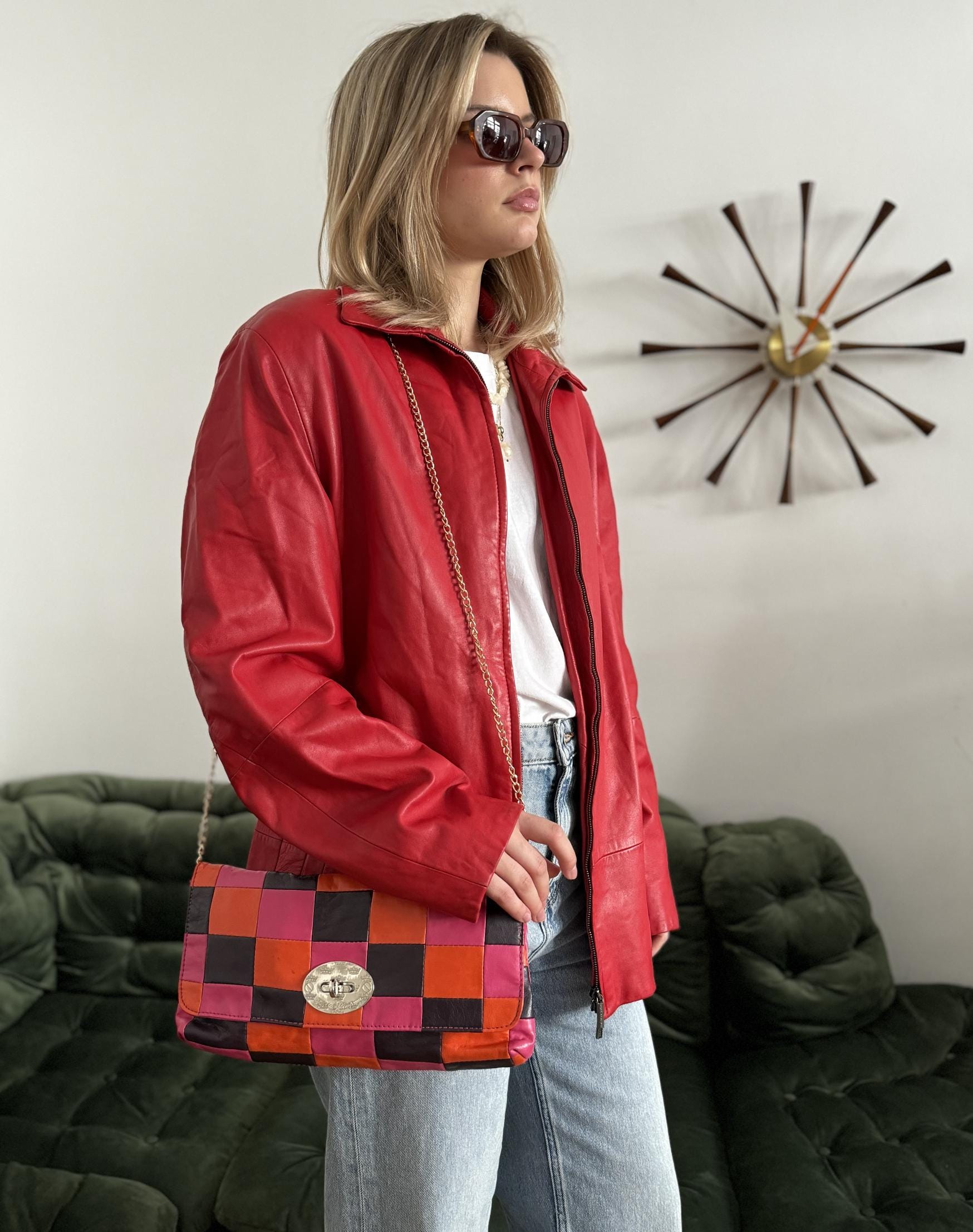 RENÉ LEZARD Vintage 90s Y2k Red Soft Leather Jacket / Coat - Etsy