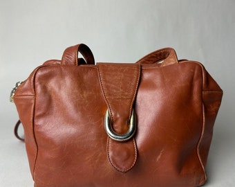 BALLY Vintage Brown Soft Leather Shoulder Bag / Made in Italy