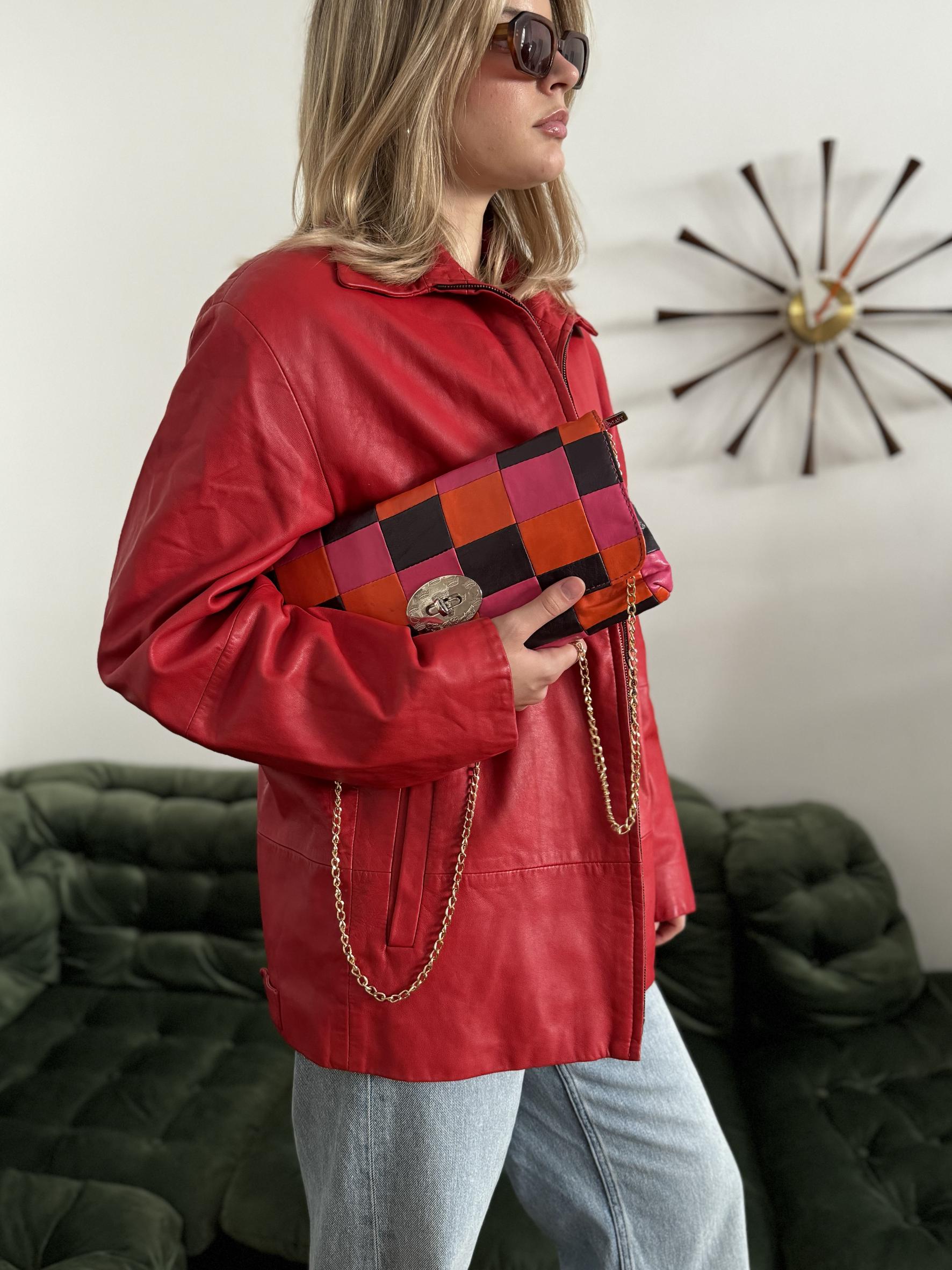 velvet fur riders jacket red 短丈 00s Y2K velvet fur riders jacket red 短丈 00s Y2K 666 LEATHER WEAR