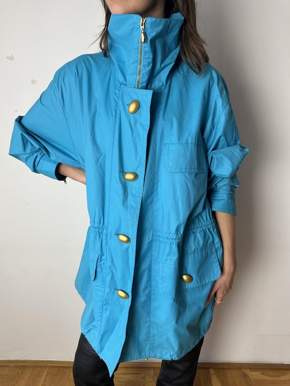 Cool Vintage ICEBERG Coat With Gold Color Statement Buttons / Wind 