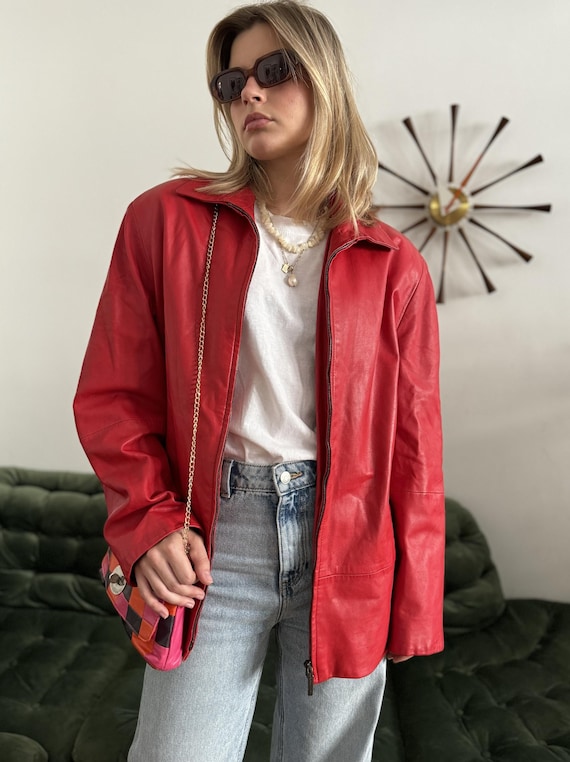 velvet fur riders jacket red 短丈 00s Y2K velvet fur riders jacket