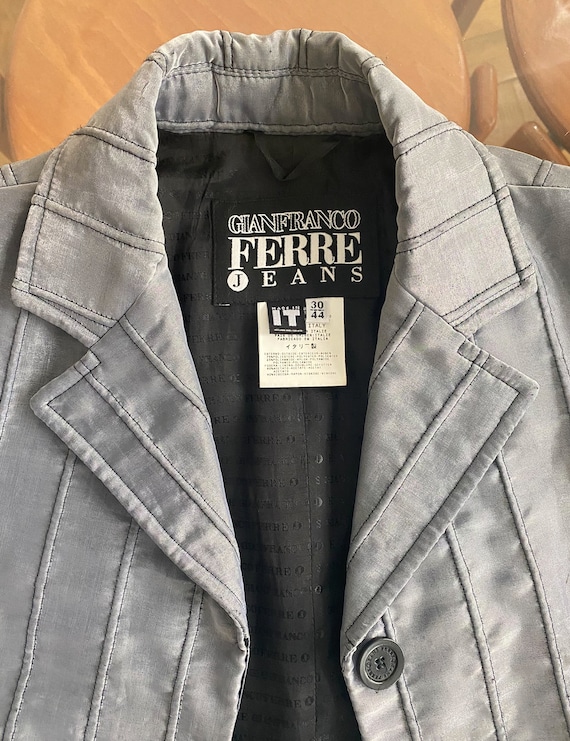 Gianfranco Ferré, Vintage 90's Gianfranco Ferre Light Grey Womens Blazer Jacket, Size XS