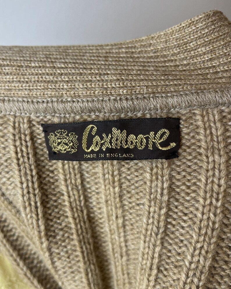 COXMOORE of England Beige Lambswool Knitted Cardigan With - Etsy