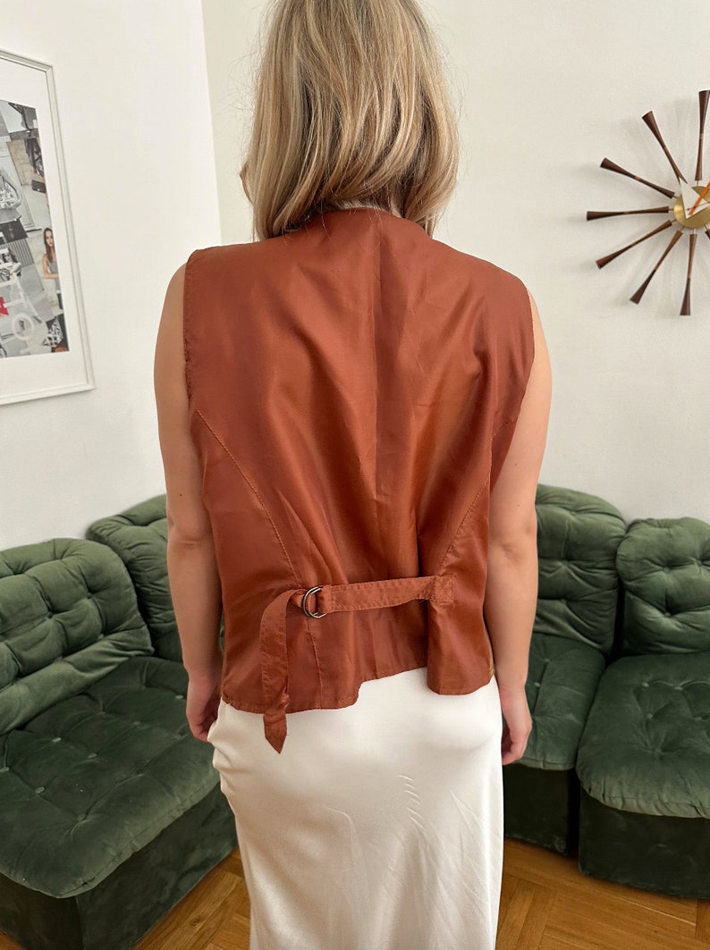Vintage biscuit brown Sleeveless vest cardigan ^^^ s/M