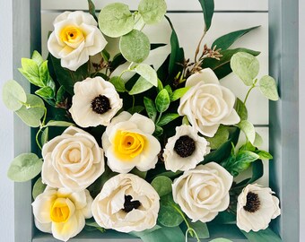 Wood Flower Farmhouse Sign