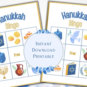 Hanukkah Bingo, Hanukkah Activity, Hanukkah Games for Kids, Chanukah Bingo, Hanukkah Family Game, Hanukkah Printable Game, Printable Bingo