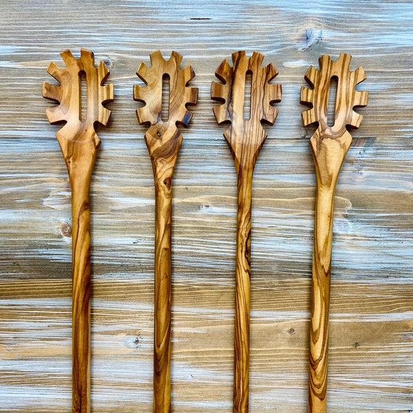 Olive Wood Pasta Spoon, Noodle Spoon, Spaghetti Spoon