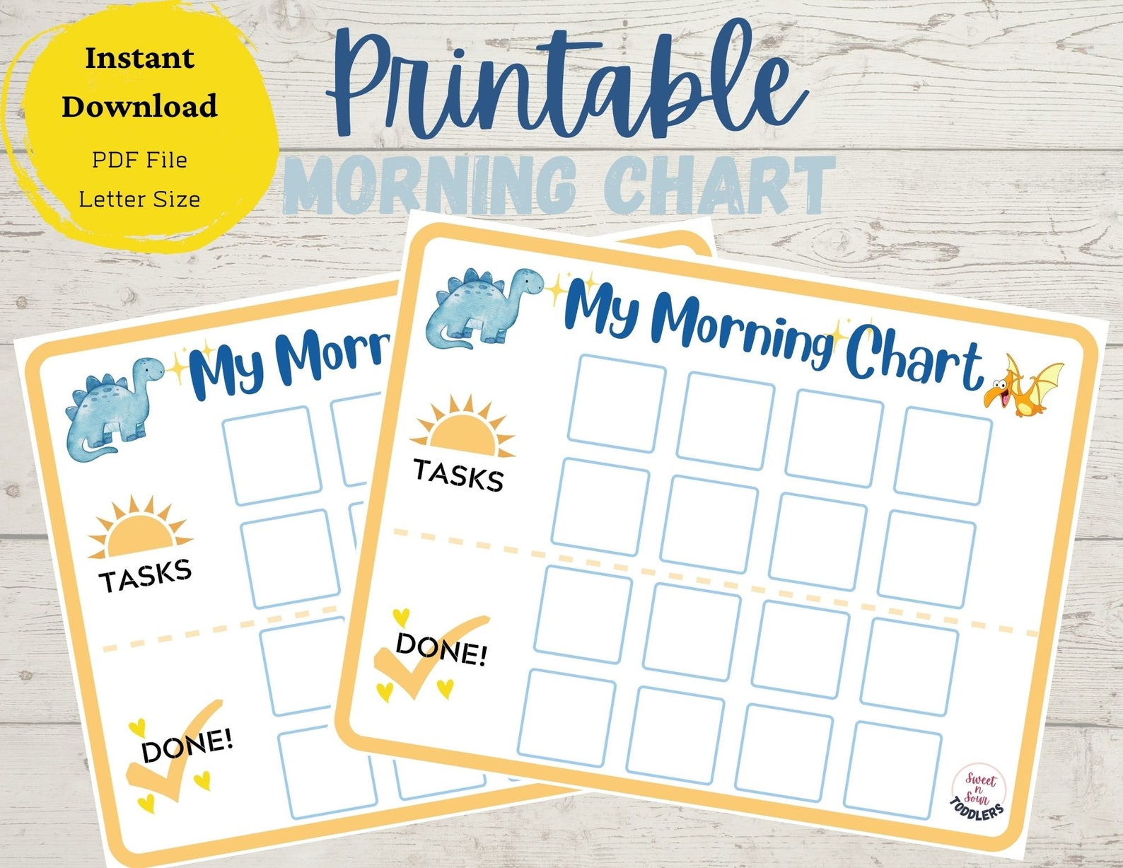 Morning Task Chart Printable Morning Routine Chart, Morning Checklist, Printable Chore Chart, Daily ...