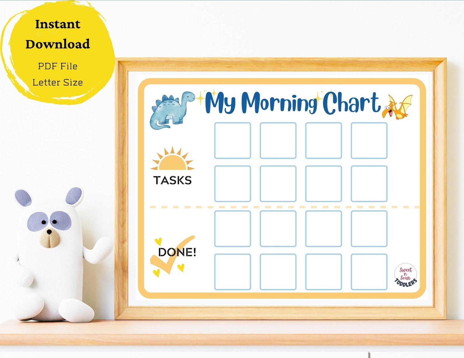 Morning Routine Chart, Morning Checklist, Printable Chore Chart, Daily ...