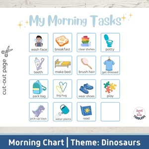 Morning Task Chart Printable Morning Routine Chart, Morning Checklist, Printable Chore Chart, Daily ...