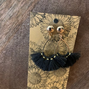 Tassel Earrings, stud earrings, gold earrings, dangle earrings, gift for her, gift for mom, boho chic, boho style, handmade jewelry,