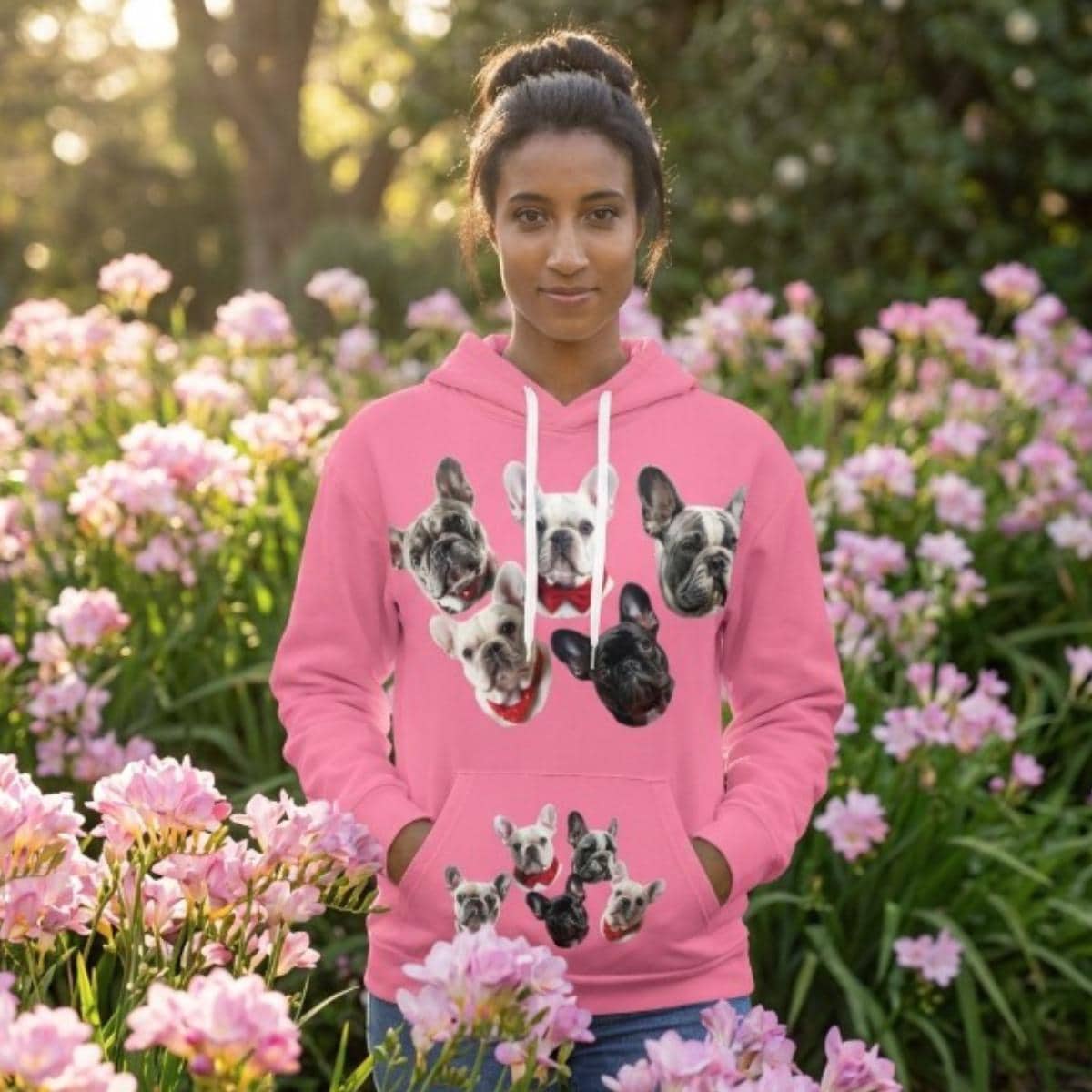 Women's Love French Bulldog Hoodie Multiple Designs Personalized Dog Gifts