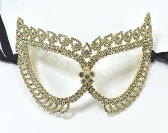 Masquerade Mask for Women, Crystal Mask Rhinestone, Venetian Party, Evening Prom