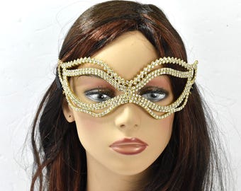 Masquerade Mask for Women, Crystal Mask Rhinestone, Venetian Party, Evening Prom