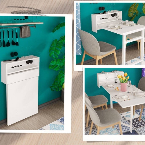 Practical Folding Kitchen Table Portable Dining Table Etsy