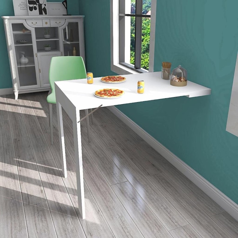 Wall Mounted Murphy Table Foldable Kitchen Table Wooden Etsy