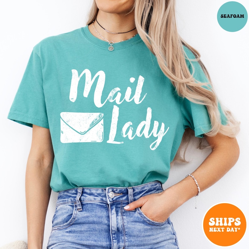 Mail Lady T-shirt | Postal Carrier Worker Tee | Post Office Shirt | Cute Postal Worker | Postal Life Shirt | Mail Lady Gift | Comfort Colors image 6