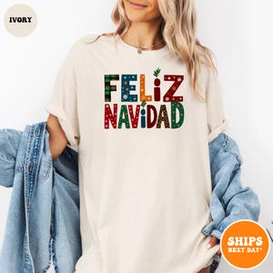 Spanish Merry Christmas T-shirt | Feliz Navidad | Christmas Family Matching | Santa Family Shirt | Christmas Lights Tee | Cute Family Shirt