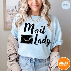 Mail Lady T-shirt | Postal Carrier Worker Tee | Post Office Shirt | Cute Postal Worker | Postal Life Shirt | Mail Lady Gift | Comfort Colors image 10