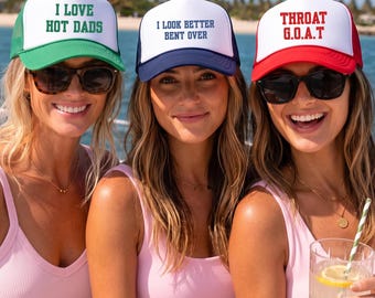 Bachelorette Hat Roulette | Funny Inappropriate Trucker Hats | Bride & Bridesmaid Party Favors | Bach Trip Hat Pack