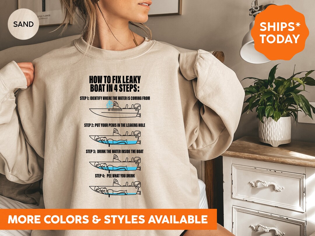 How to Fix Leaky Boat Crewneck Sweatshirt How to Fix Leaky Etsy