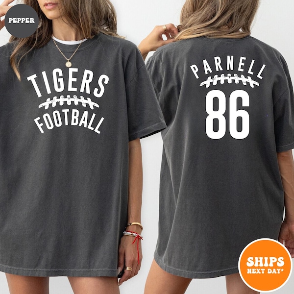 Custom Football T-shirt | Football Spirit Wear | Custom Football Mom | Custom Team Name Shirt | Football Shirt | Tiger Team Spirit Shirt