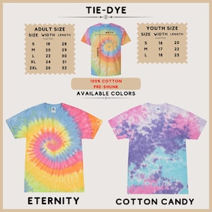 a tie - dye shirt is shown in three different colors