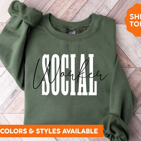 Sudadera de cuello redondo para trabajador social, sudadera con capucha para trabajador social, regalo de graduación de trabajo social, trabajador social escolar, regalo para trabajador social, 5816p