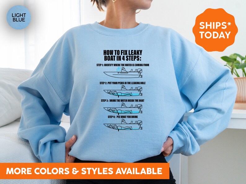 How to Fix Leaky Boat Crewneck Sweatshirt How to Fix Leaky Etsy