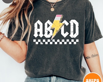 Retro ABCD Teacher T-shirt | Kindergarten Teacher | Back To School Shirt | Elementary School Shirt | Gift For Teacher | Comfort Colors Shirt