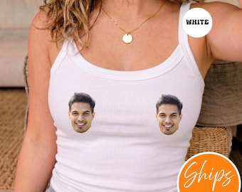 Custom Groom Face Tank Top | Funny Bachelorette Party Shirts | Bridal Party Tee | Bride To Be Photo Shirt