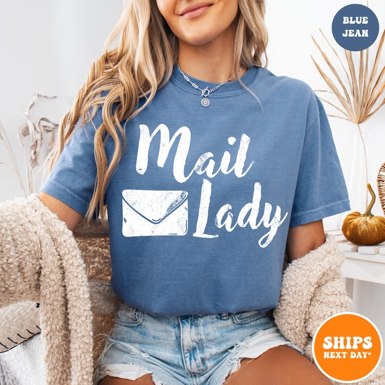 Mail Lady T-shirt | Postal Carrier Worker Tee | Post Office Shirt | Cute Postal Worker | Postal Life Shirt | Mail Lady Gift | Comfort Colors image 7