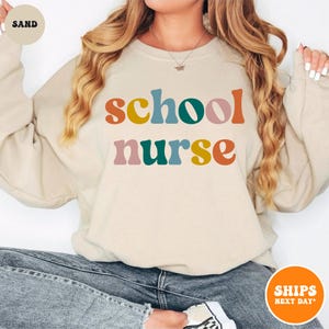 School Nurse Crewneck Sweatshirt | Registered Nurse | Nursing School Gift | New Nurse Appreciation Gift | Nurse Life Shirt | Superhero Nurse