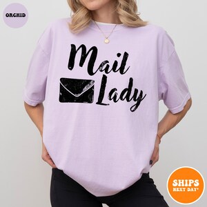 Mail Lady T-shirt | Postal Carrier Worker Tee | Post Office Shirt | Cute Postal Worker | Postal Life Shirt | Mail Lady Gift | Comfort Colors image 11