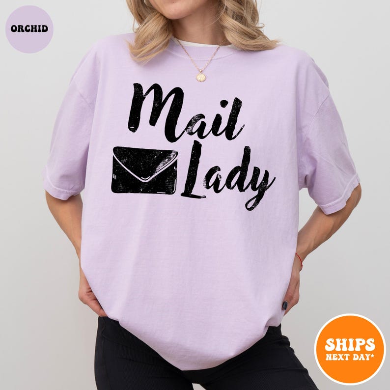 Mail Lady T-shirt | Postal Carrier Worker Tee | Post Office Shirt | Cute Postal Worker | Postal Life Shirt | Mail Lady Gift | Comfort Colors image 11