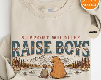 Support Wildlife Crewneck Sweatshirt | Funny Mom Graphic Shirt | Nature Lover Gift | Outdoor Family Shirt | Boy Mom Gift