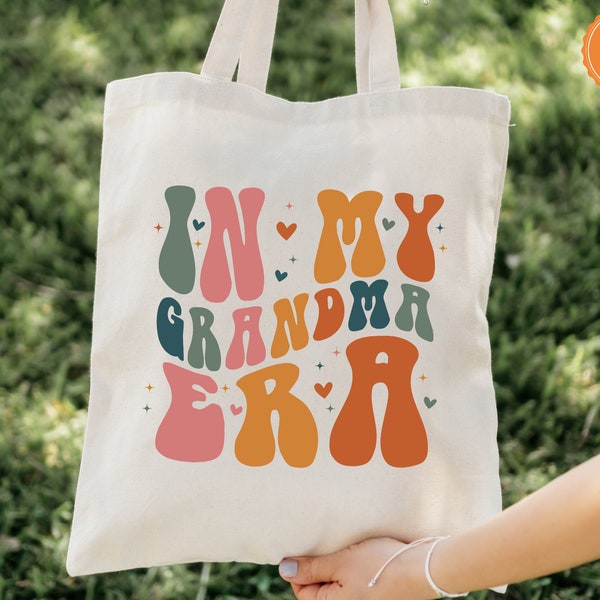 In My Grandma Era Tote Bag | Grandma Bag for New Grandma | Grandma Gifts | Pregnancy Announcement Gift | Tote Bag For Shopping | 118729